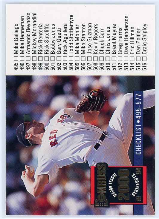 1994 Donruss #600 Roger Clemens 2000K Checklist Card
