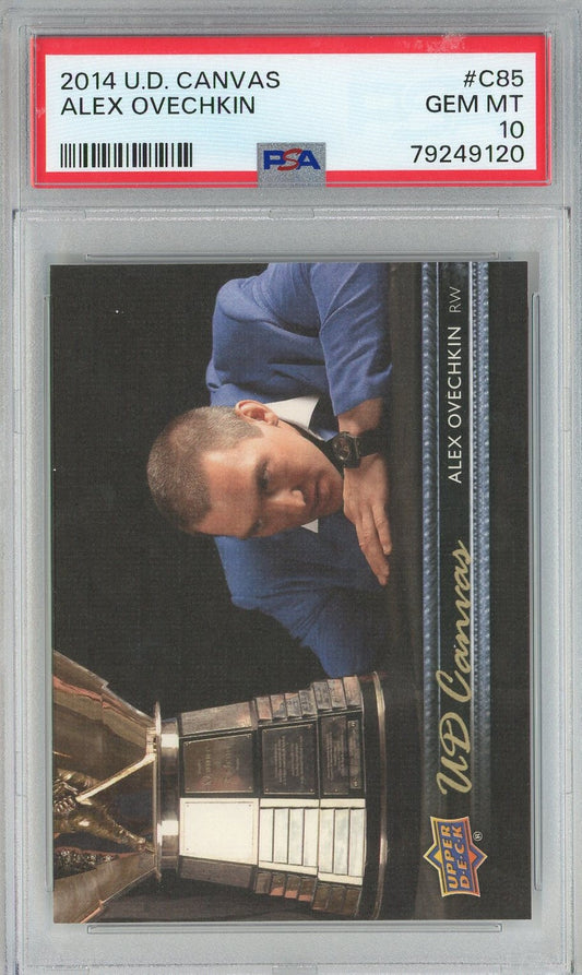 Graded 2014 UD Canvas Alex Ovechkin #C85 Hockey Card PSA 10 Gem Mint
