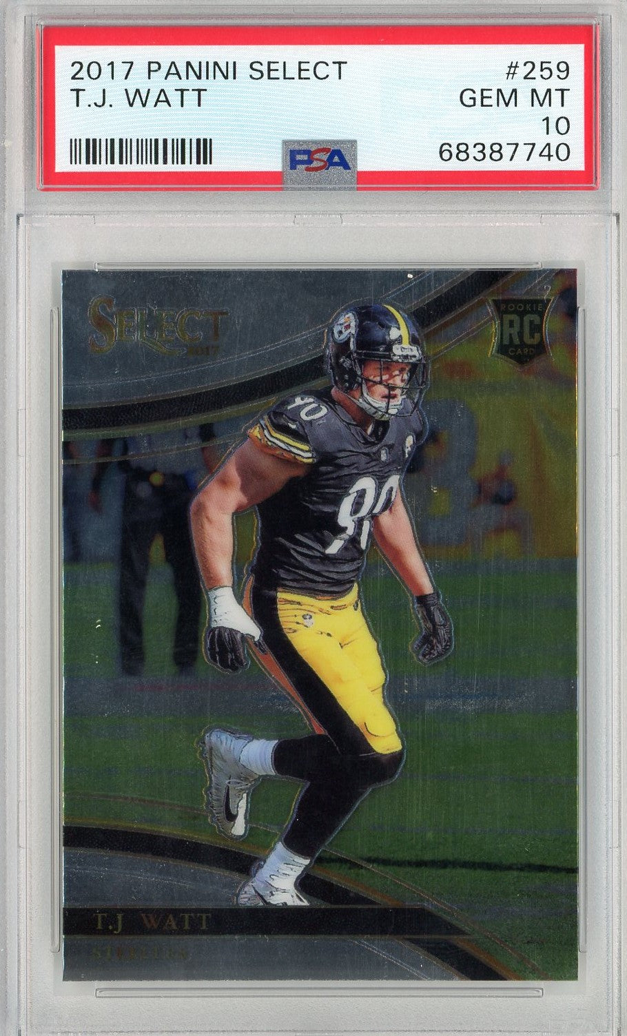 Graded 2017 Panini Select TJ Watt #259 Rookie RC Football Card PSA 10 Gem Mint