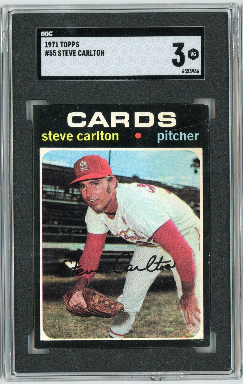 Graded 1971 Topps Steve Carlton #55 Baseball Card SGC 3 Very Good