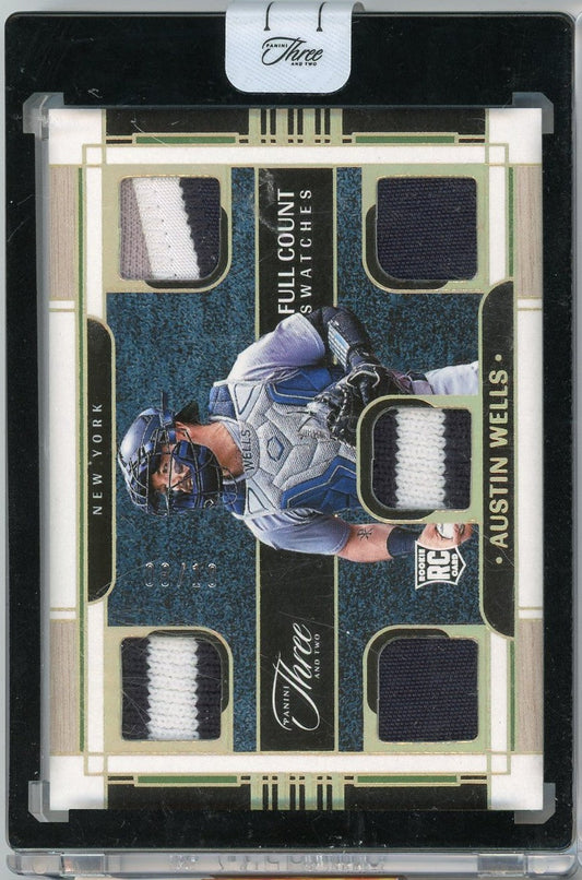 2024 Panini Three and Two Austin Wells #FCS-AW Full Count Swatches Relic /10 Rookie RC Baseball Card