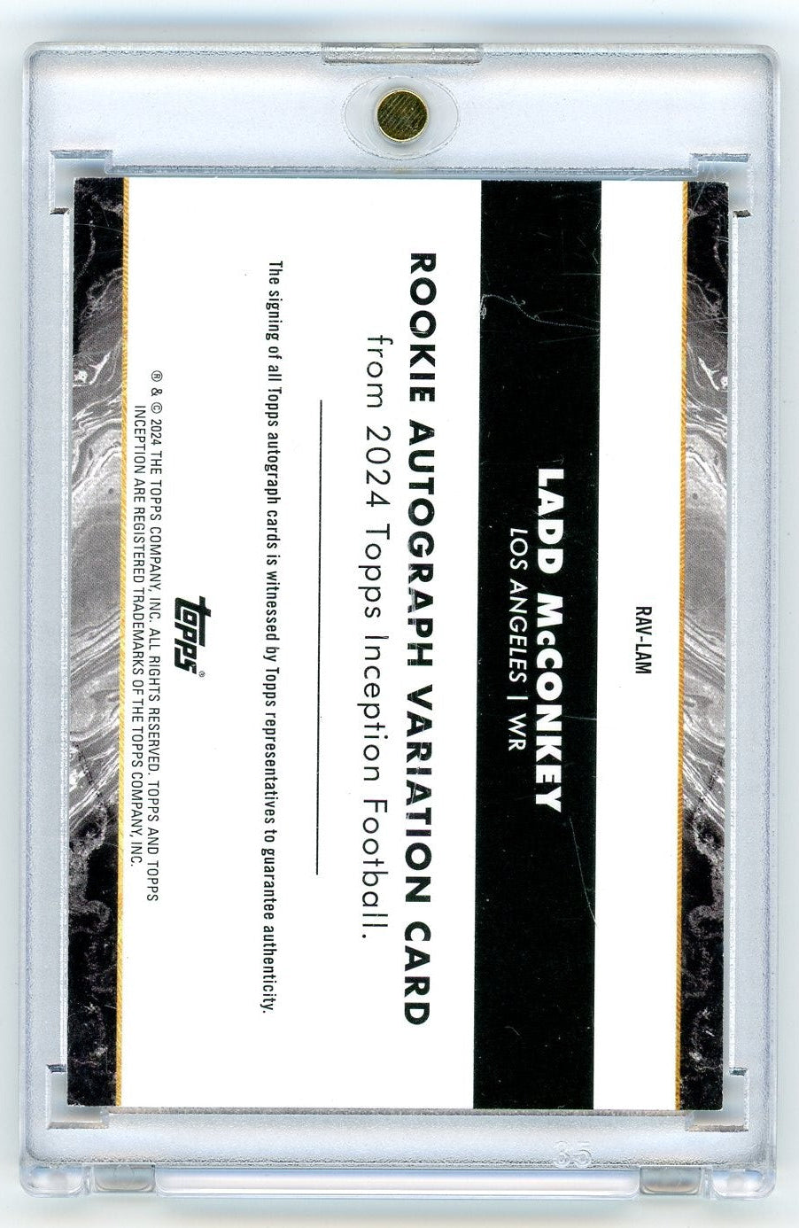 2024 Topps Inception Ladd McConkey #RAVLM Autograph Rookie RC Football Card - Sport Cards