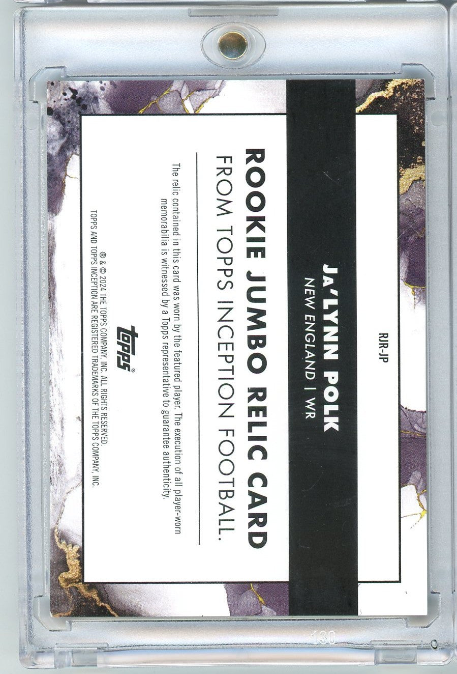 2024 Topps Inception Ja'Lynn Polk #RJR-JP /150 Jumbo Relic Rookie RC Football Card
