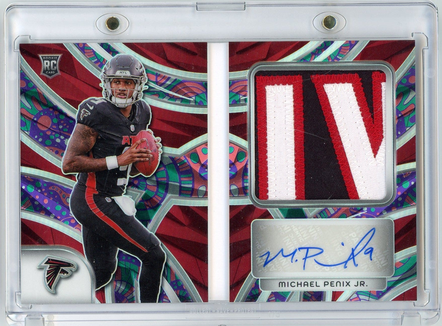 2024 Panini Spectra Rookie Genesis Michael Penix Jr #RGH-MPJ RPA Booklet Auto /5 Rookie RC Football Card