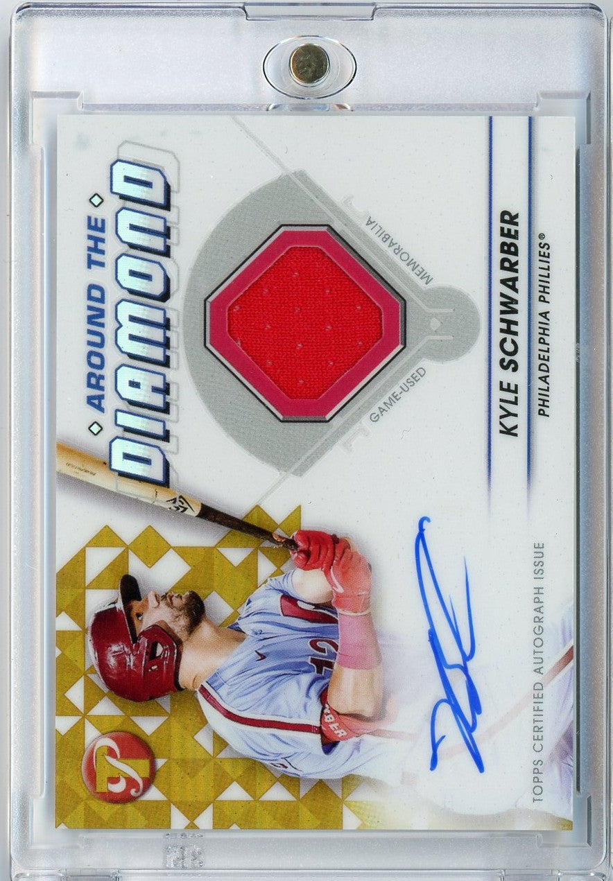 2023 Topps Pristine Kyle Schwarber #ADR-KS /50 Around the Diamond Auto Relic Philadelphia Phillies Baseball Card