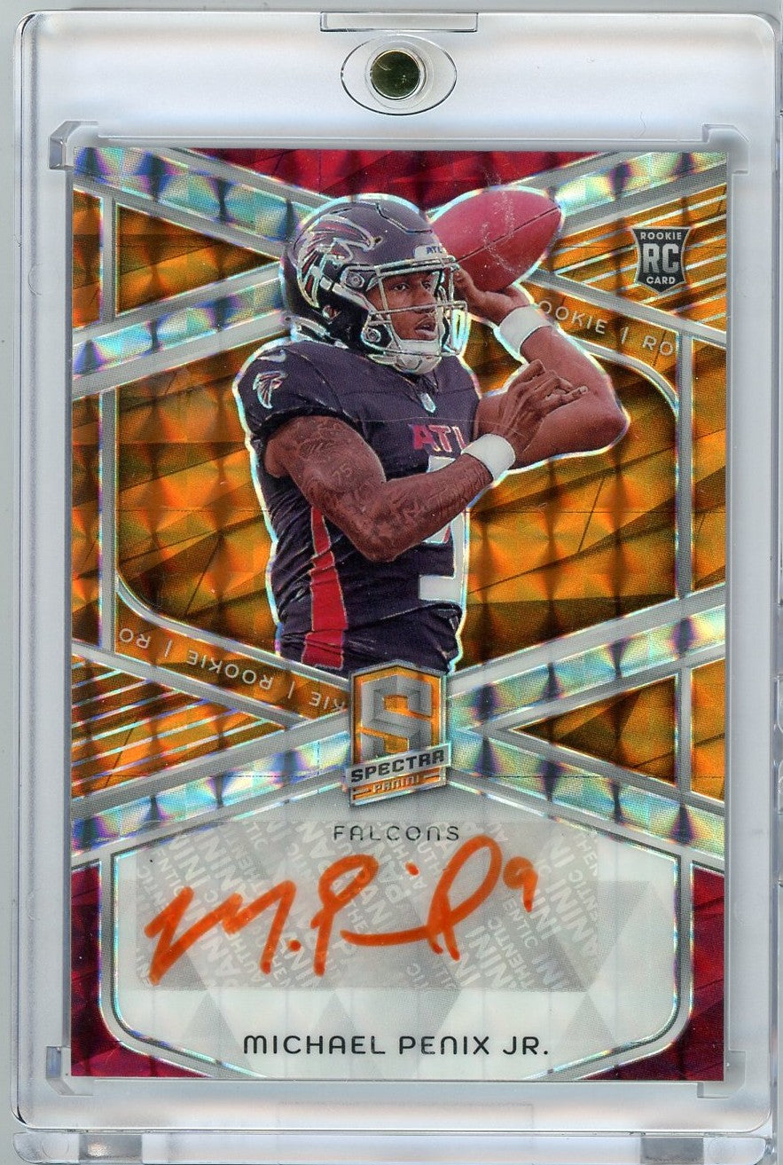 2024 Panini Spectra Orange Auto Michael Penix Jr #RAMPJ /10 Rookie RC Football Card