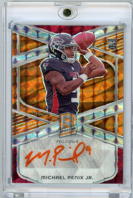 2024 Panini Spectra Orange Auto Michael Penix Jr #RAMPJ /10 Rookie RC Football Card
