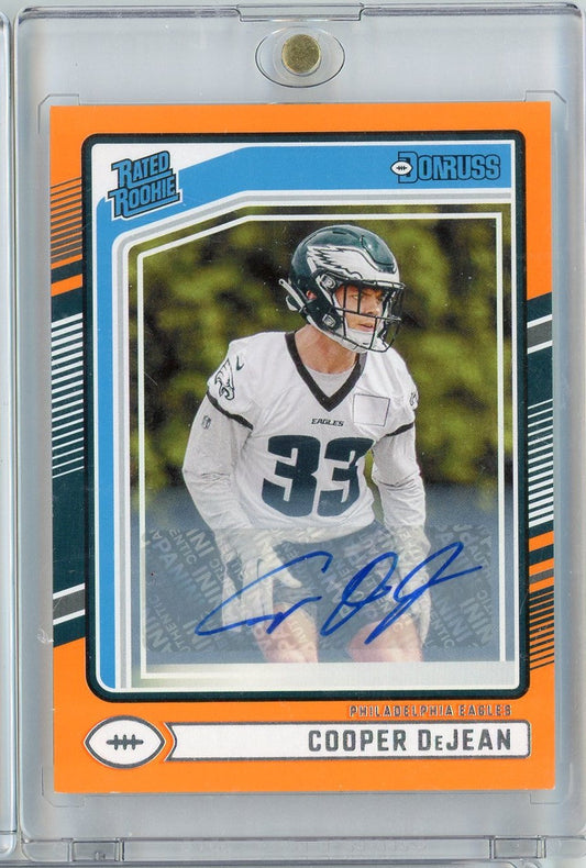 2024 Panini Donruss Orange Parallel Cooper DeJean #305 Auto Rookie RC Football Card