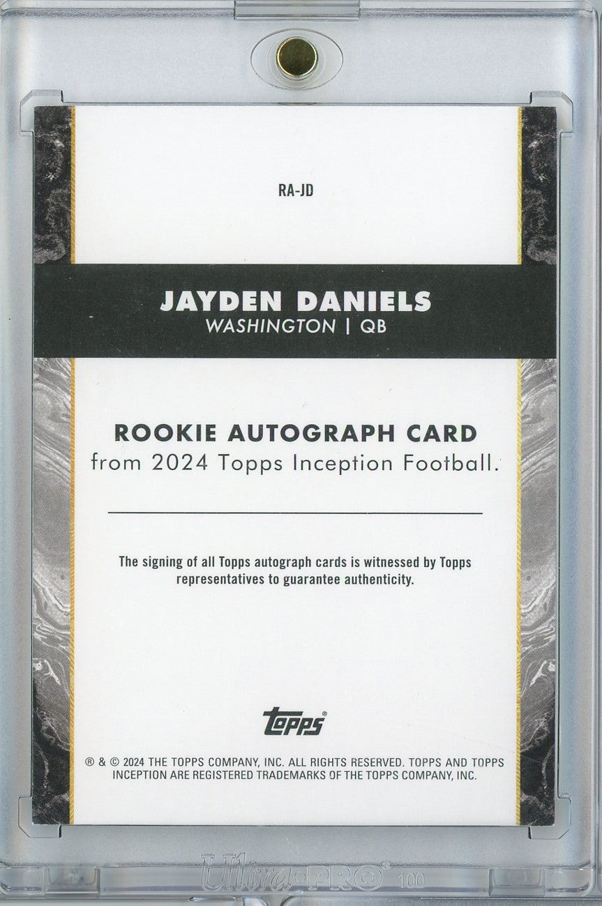 2024 Topps Inception Jayden Daniels #RA-JD Auto Washington Commanders Rookie RC Football Card