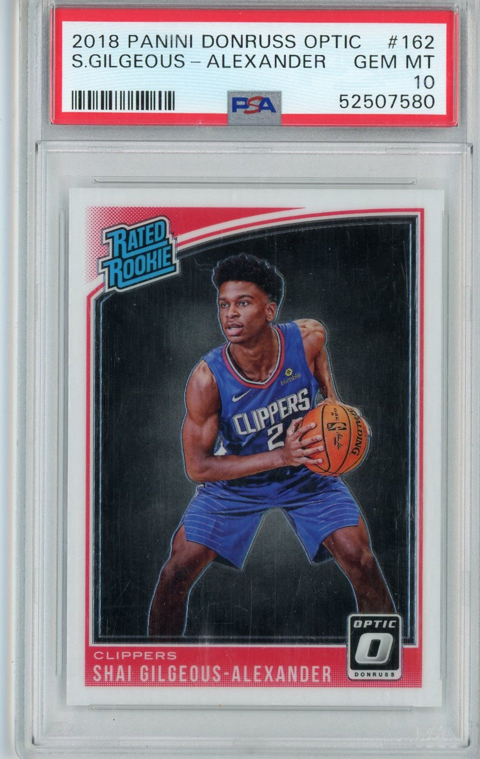 Graded 2018 Panini Donruss Optic Shai Gilgeous-Alexander #SHAI Rookie RC Basketball Card PSA 10 Gem Mint