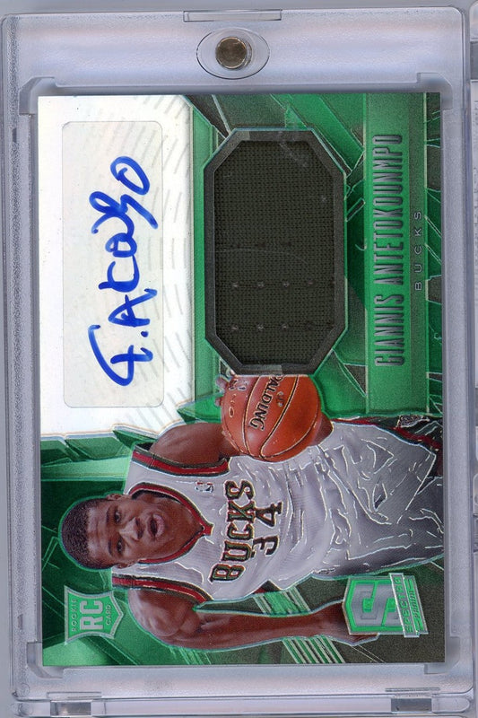 2013 Panini Spectra Giannis Antetokounmpo #120 Rookie Patch Auto Event Worn Patch Rookie RC Basketball Card