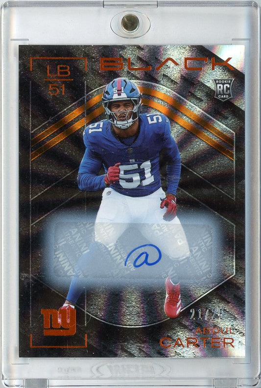 2025 Panini Black FOTL Abdul Carter #142 /25 Citrine Auto Rookie RC Football Card