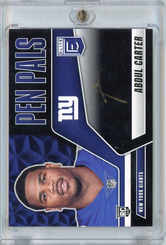 2025 Donruss Elite Pen Pals Black Abdul Carter #PPACA Gold Ink Auto Rookie RC Football Card