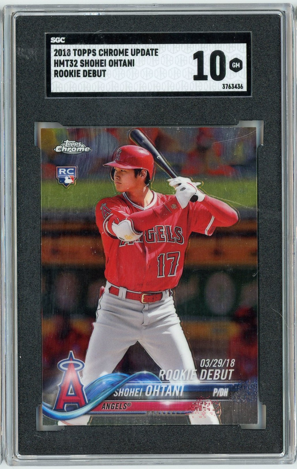 Graded 2018 Topps Chrome Update Shohei Ohtani #HMT32 Rookie RC Baseball Card SGC 10 Gem Mint