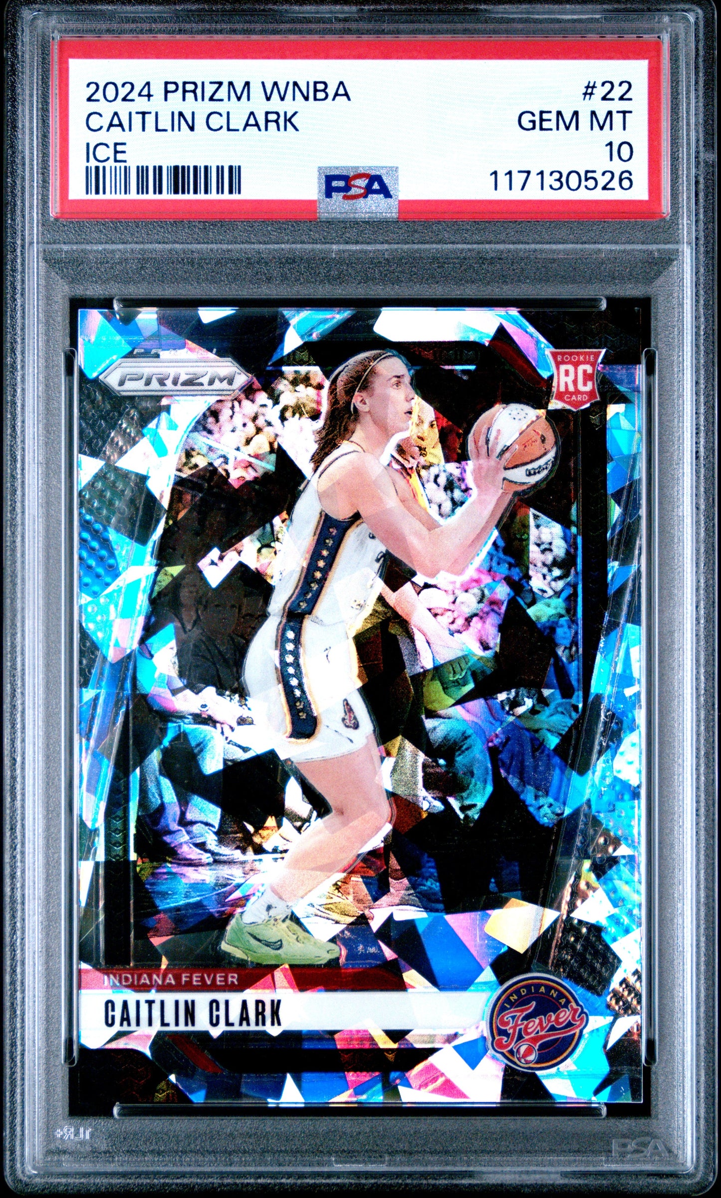 Graded 2024 Panini Prizm Caitlin Clark #22 Ice Rookie RC Basketball Card PSA 10 Gem Mint