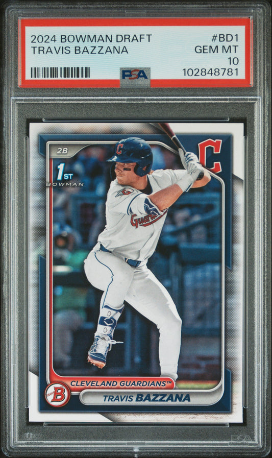 Graded 2024 Topps Bowman Draft Travis Bazzana #BD1 Rookie RC Baseball Card PSA 10 Gem Mint