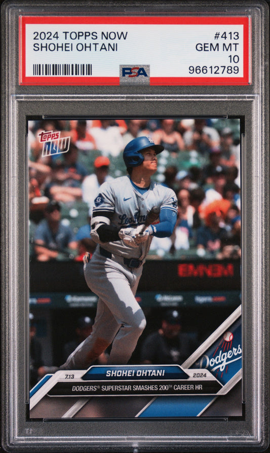 Graded 2024 Topps Now Shohei Ohtani #413 Baseball Card PSA 10 Gem Mint