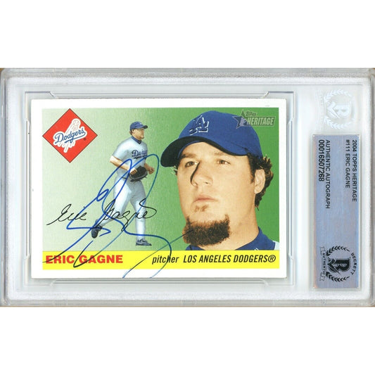 2004 Topps Heritage #111 — Eric Gagne Los Angeles Dodgers Autographed Trading Card — Beckett Authentication