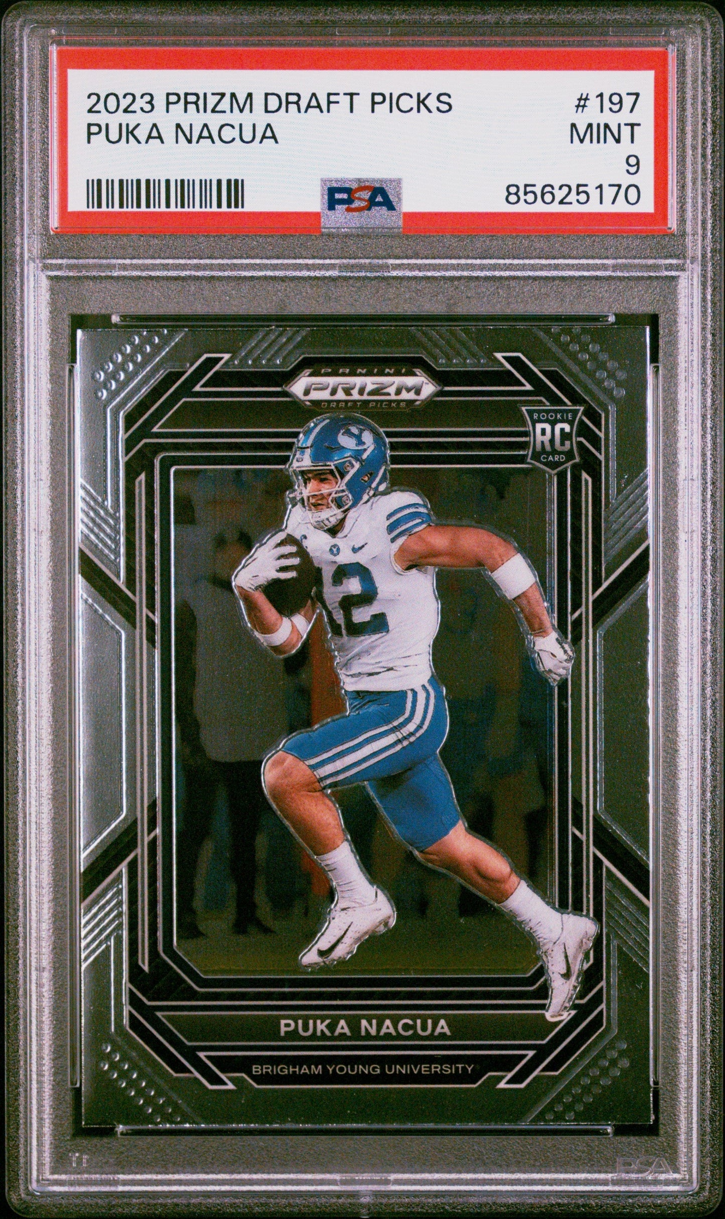 Graded 2023 Panini Prizm Draft Picks Puka Nacua #197 Rookie RC Football Card PSA 9 Mint