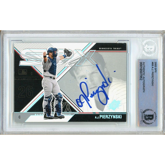 2003 Upper Deck SPx #68 — AJ Pierzynski Minnesota Twins Autographed Trading Card — Beckett Authentication
