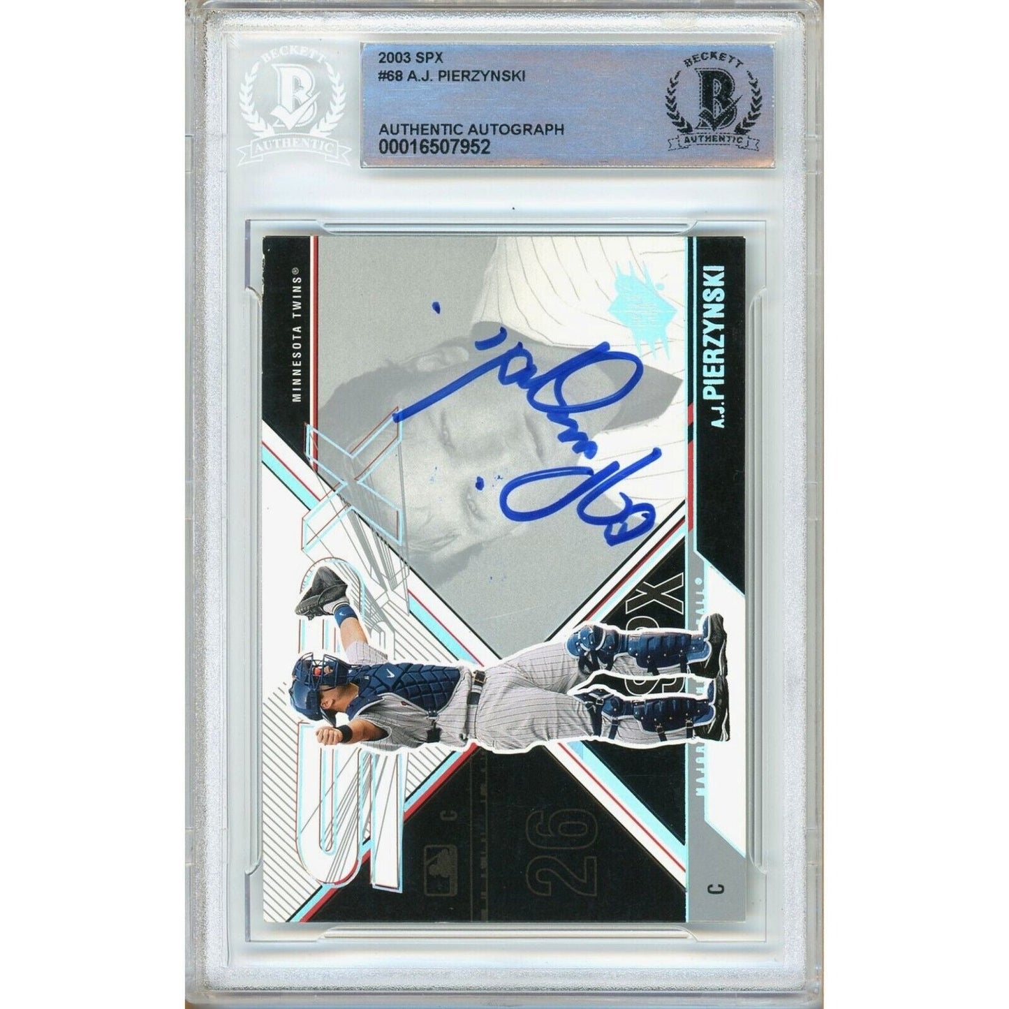 2003 Upper Deck SPx #68 — AJ Pierzynski Minnesota Twins Autographed Trading Card — Beckett Authentication