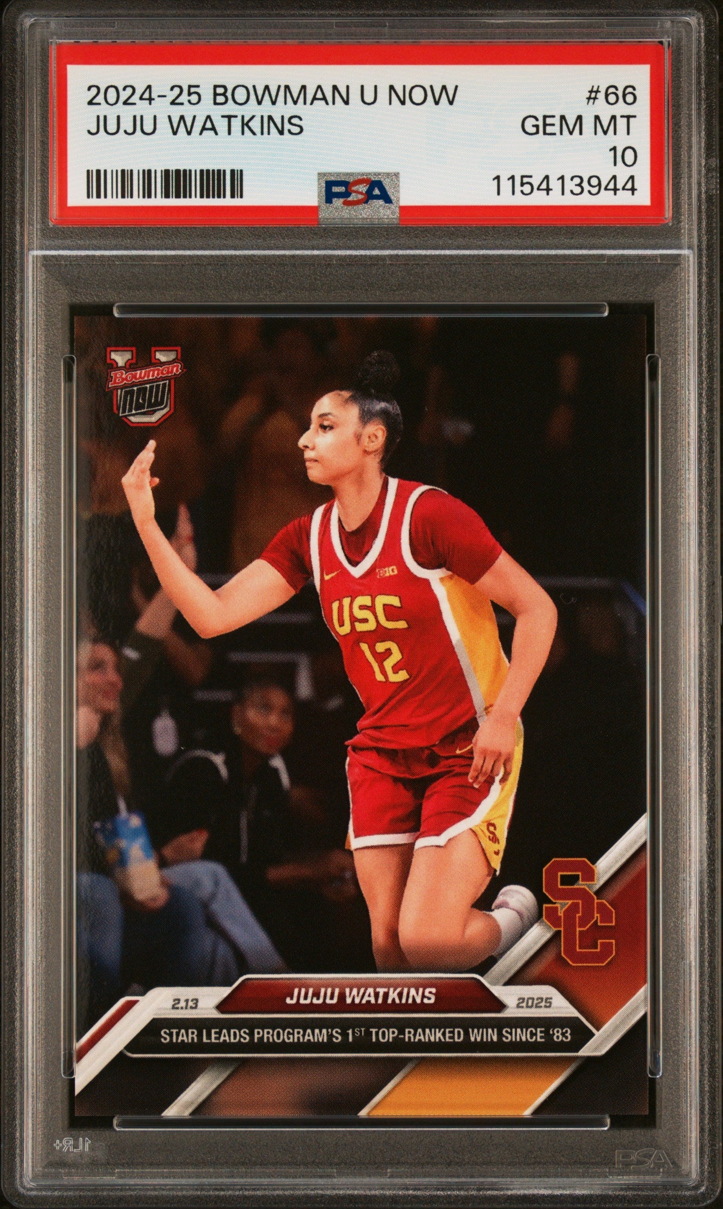 Graded 2024 Topps Bowman U Now JuJu Watkins #66 Rookie RC Basketball Card PSA 10 Gem Mint