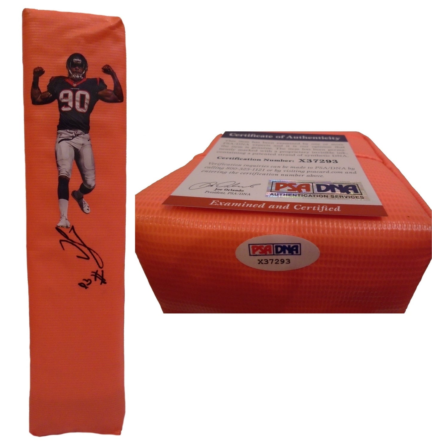 Jadeveon Clowney Houston Texans Autographed Football End Zone Pylon— PSA Authentication