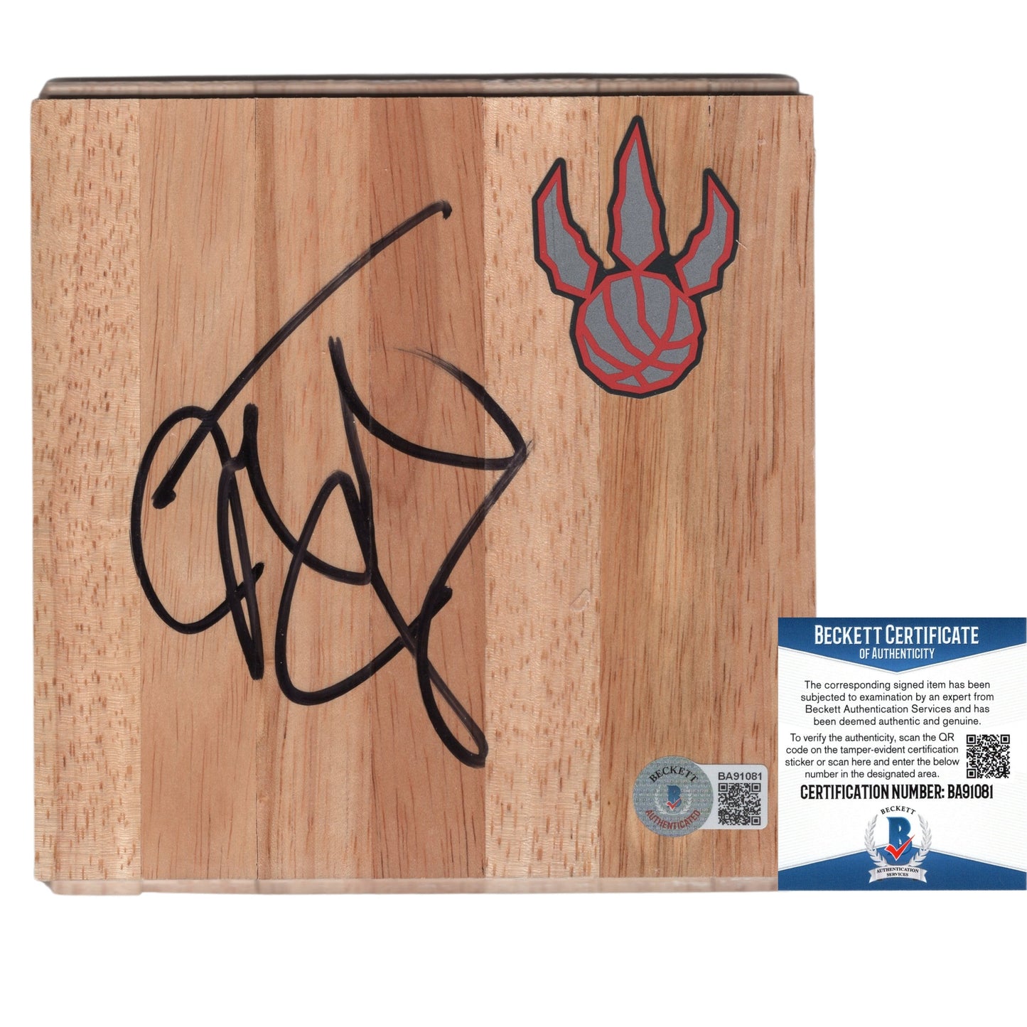 Jarrett Jack Toronto Raptors Autographed Parquet Basketball Floorboard — Beckett Authentication