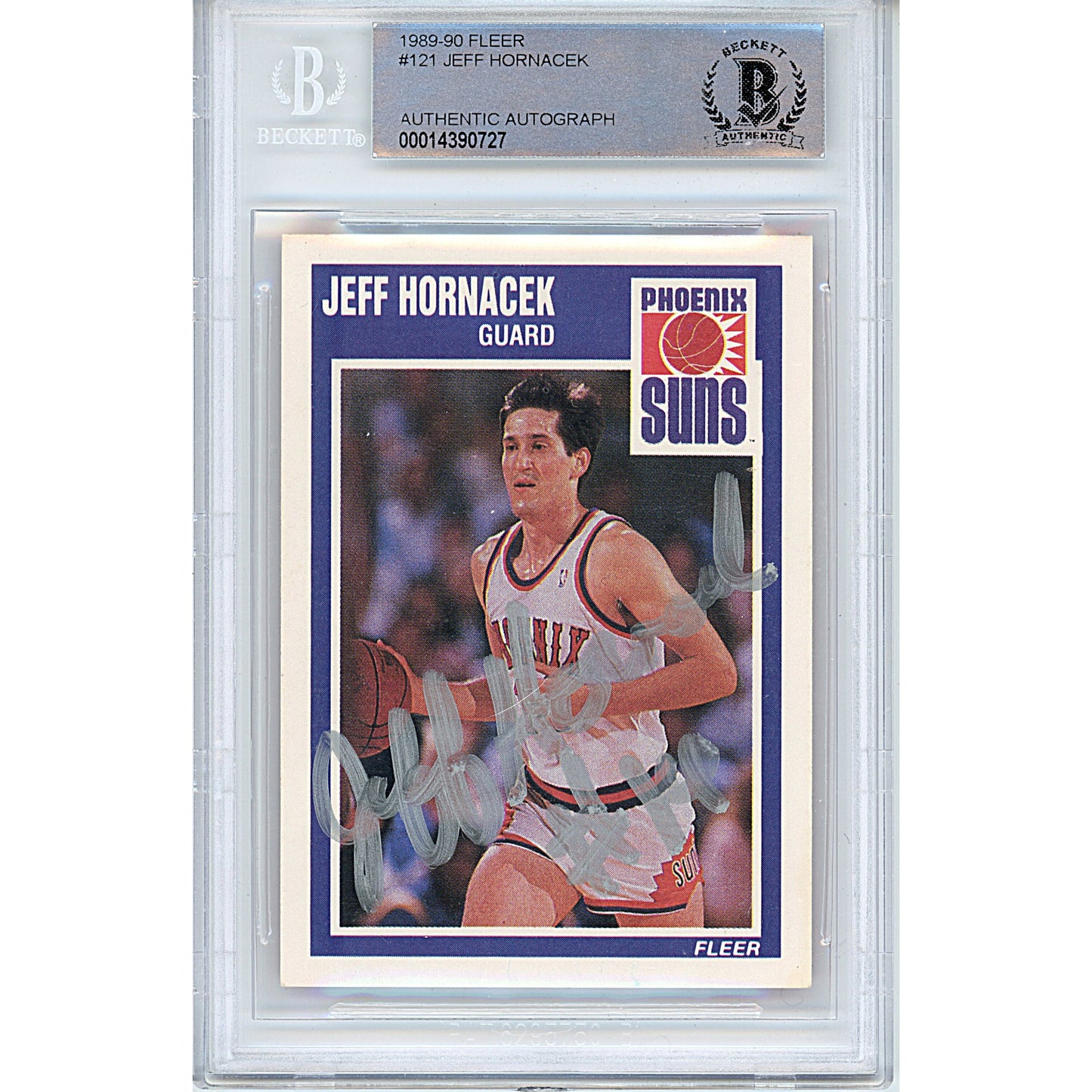 1989-90 Fleer #121 — Jeff Hornacek Phoenix Suns Autographed Trading Card — Beckett Authentication
