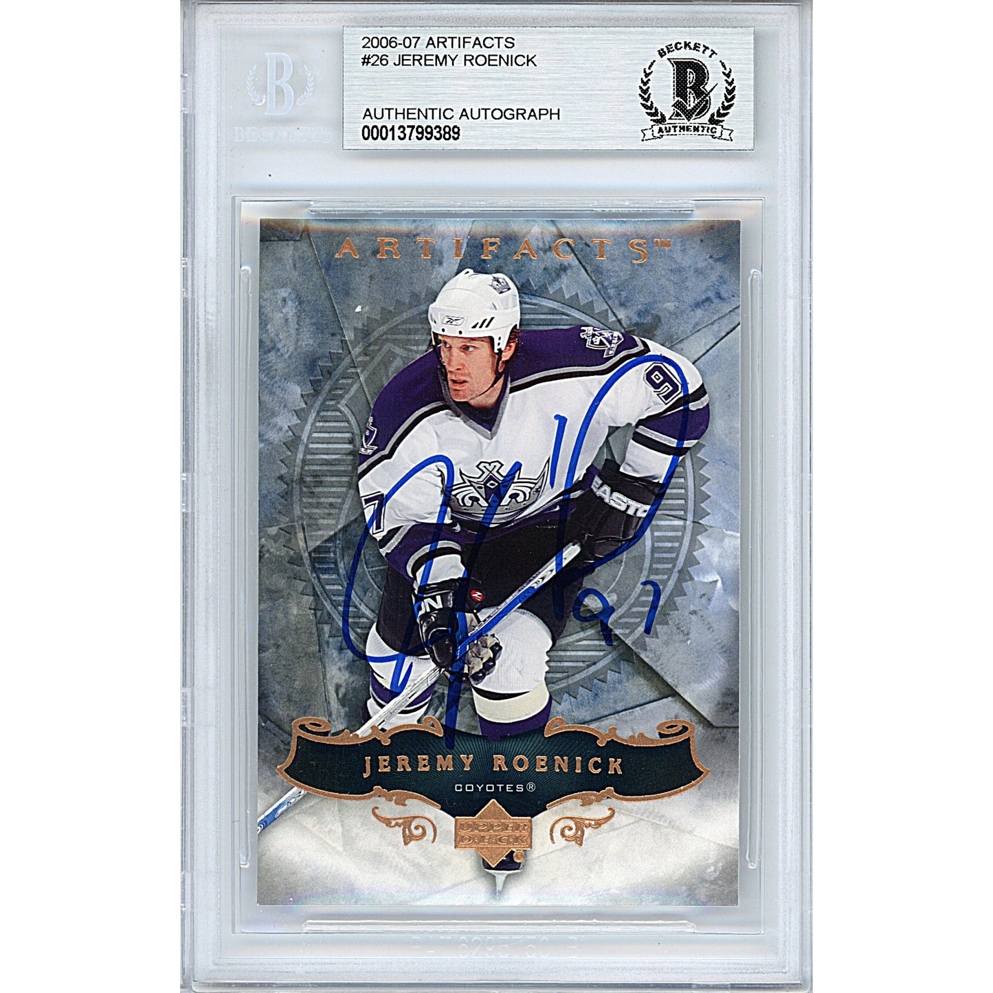 2006-07 Upper Deck — Jeremy Roenick Los Angeles Kings Autographed Trading Card — Beckett Authentication