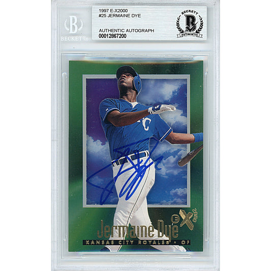 1997 — Jermaine Dye Kansas City Royals Autographed Trading Card — Beckett Authentication
