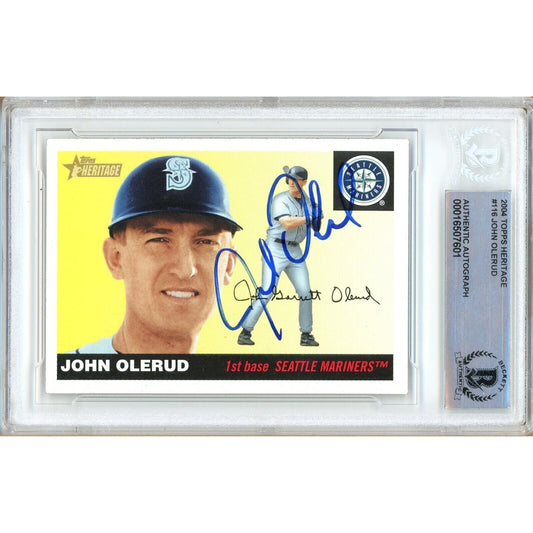 2004 Topps #116 — John Olerud Seattle Mariners Autographed Trading Card — Beckett Authentication