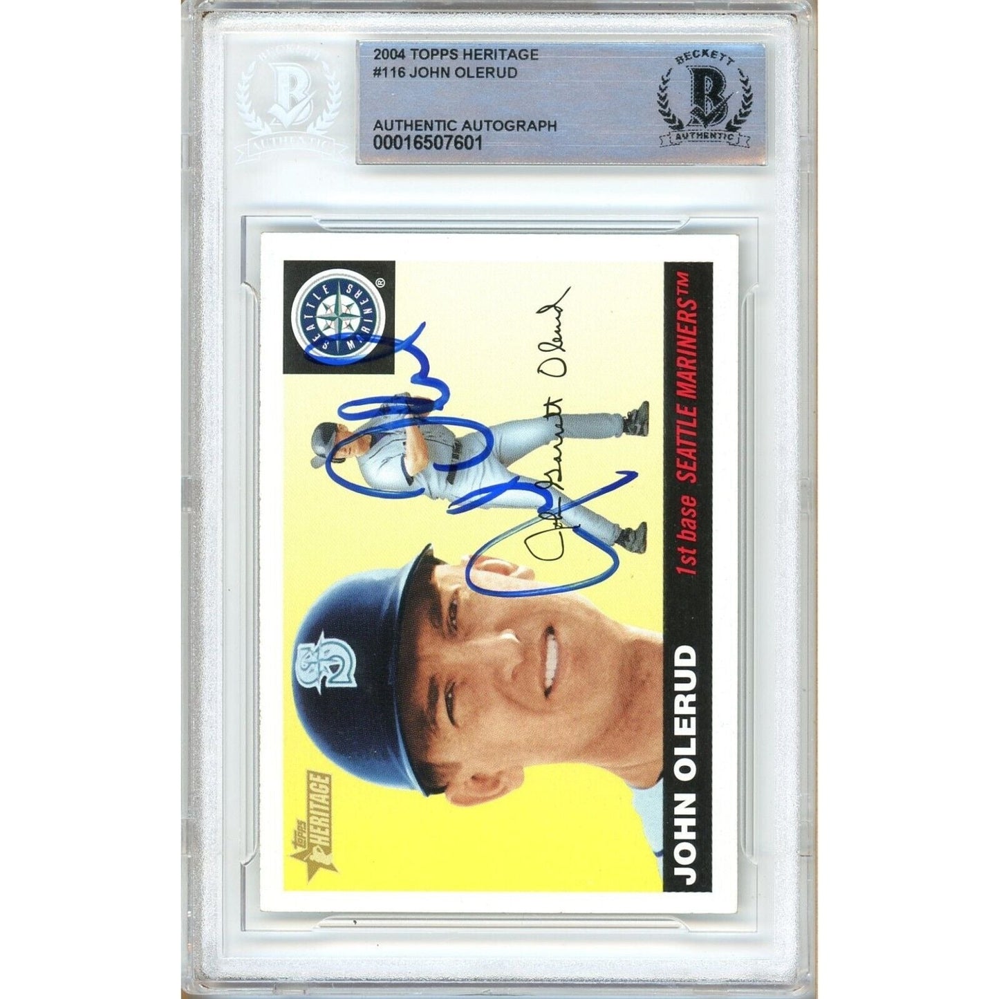 2004 Topps #116 — John Olerud Seattle Mariners Autographed Trading Card — Beckett Authentication