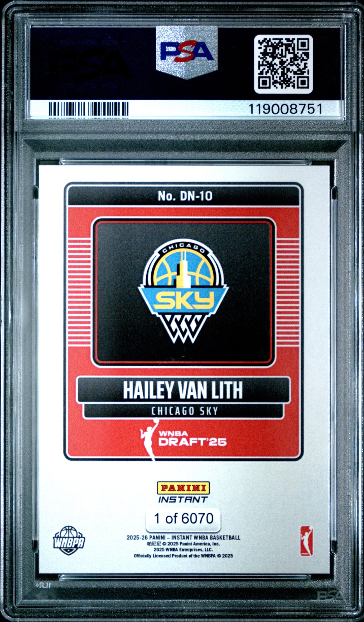 Graded 2025 Panini Instant Hailey Van Lith #DN10 Draft Night Rookie RC Basketball Card PSA 10 Gem Mint