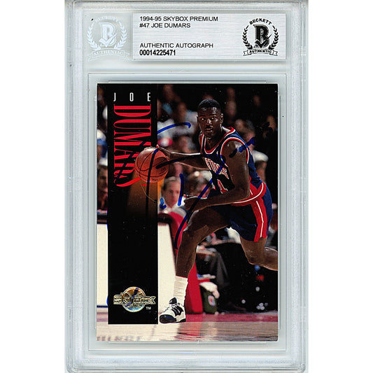 1994–95 SkyBox #47 — Joe Dumars Autographed Trading Card — Beckett Authentication