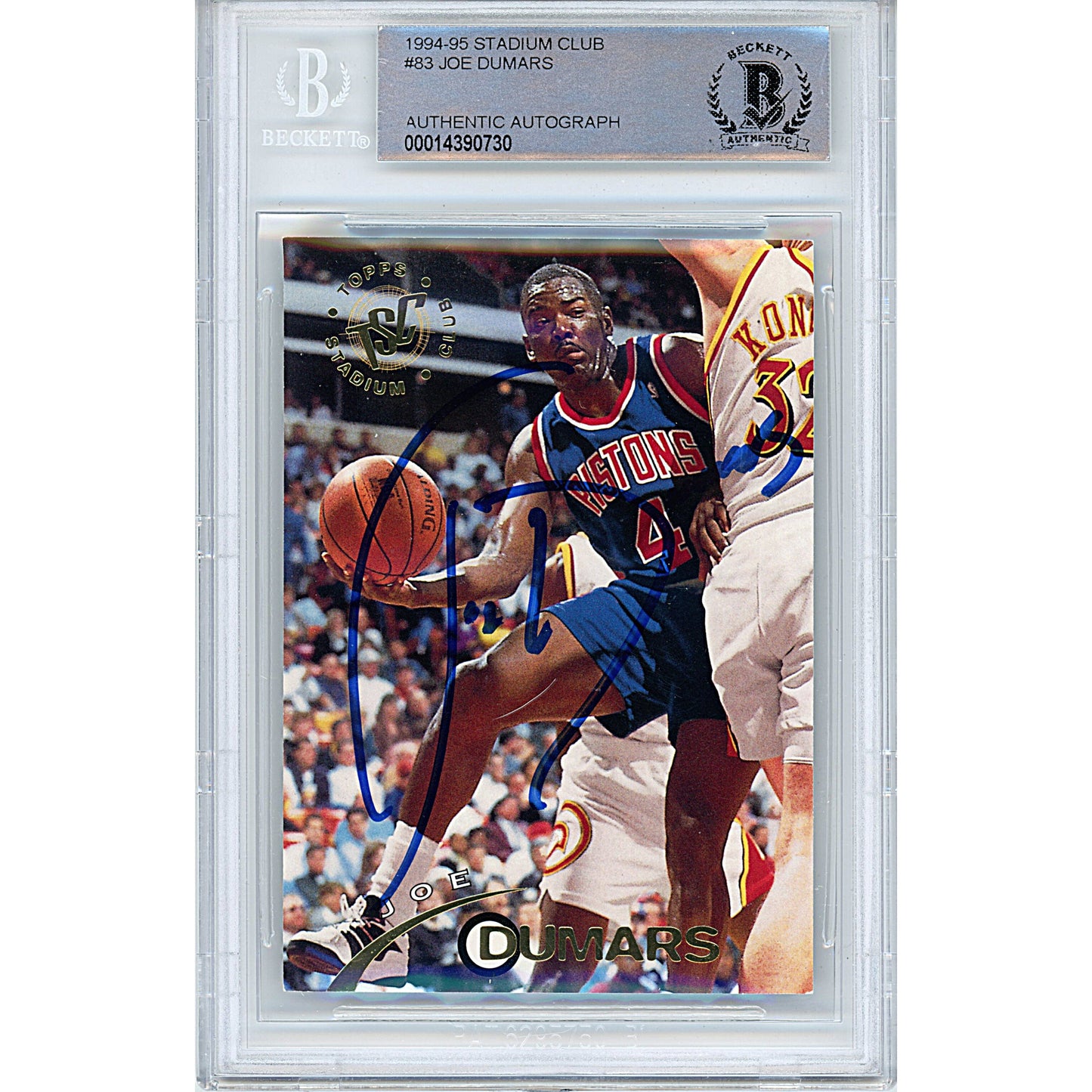 1994–95 Stadium Club #ff0000 — Joe Dumars Autographed Trading Card — Beckett Authentication