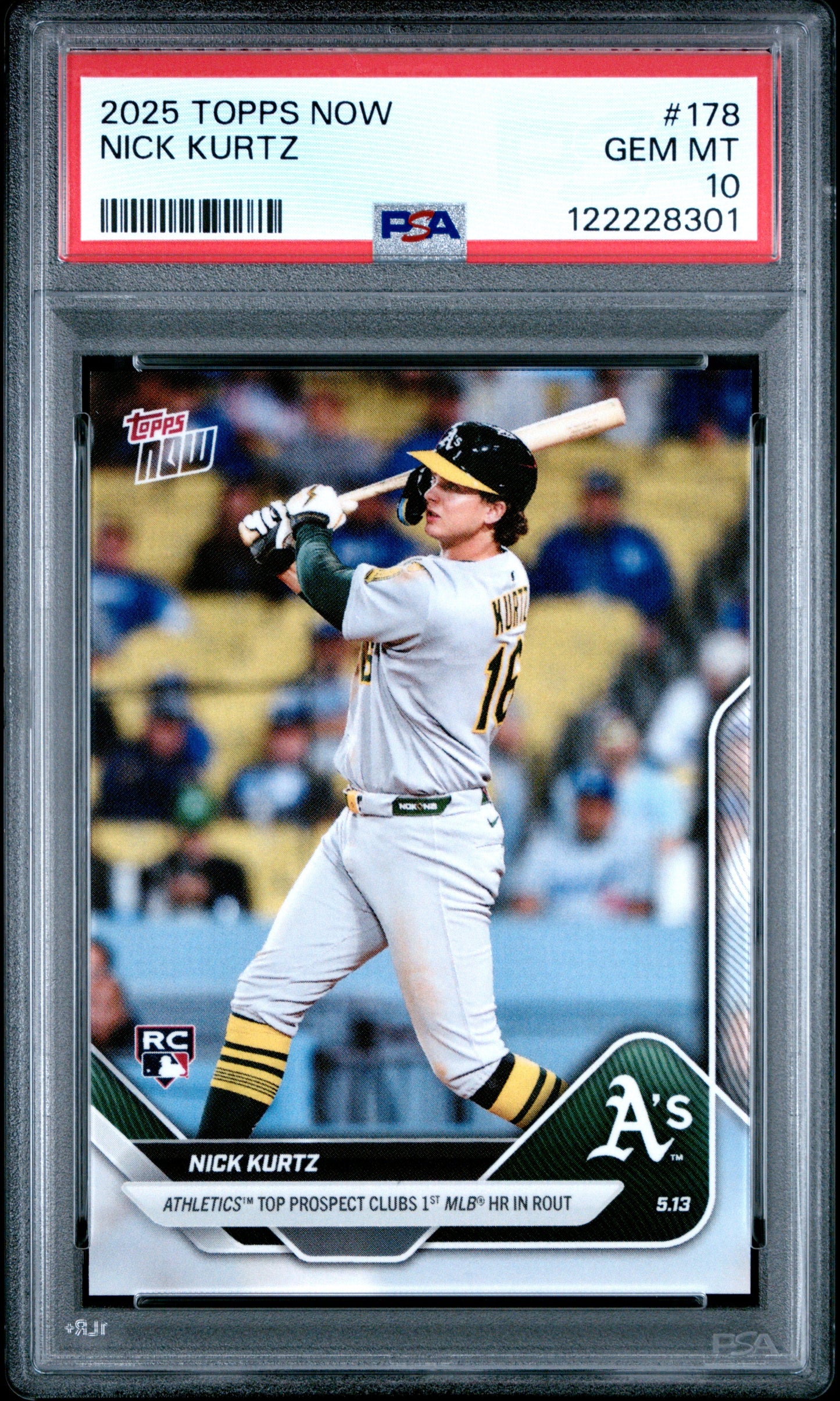 Graded 2025 Topps Now Nick Kurtz #178 Rookie RC Baseball Card PSA 10 Gem Mint