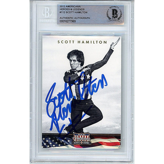 Scott Hamilton Team USA Signed 2012 Americana Heroes Olympics Card Beckett Auth Auto