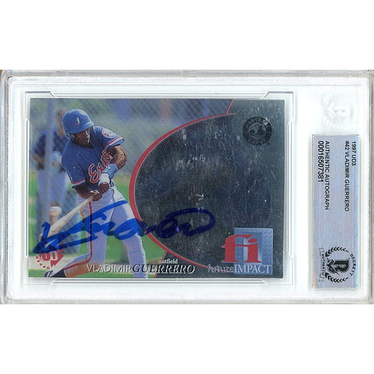 Vladimir Guerrero Montreal Expos Signed 1997 UD3 Rookie Card Beckett Authentic Auto Slab