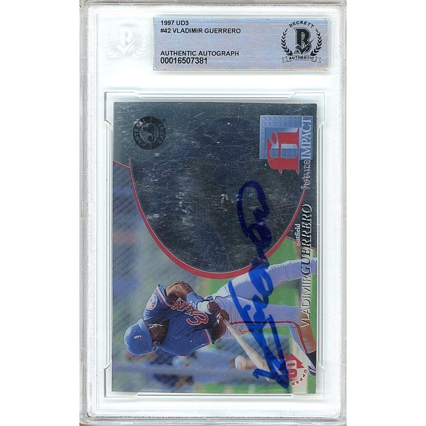 Vladimir Guerrero Montreal Expos Signed 1997 UD3 Rookie Card Beckett Authentic Auto Slab