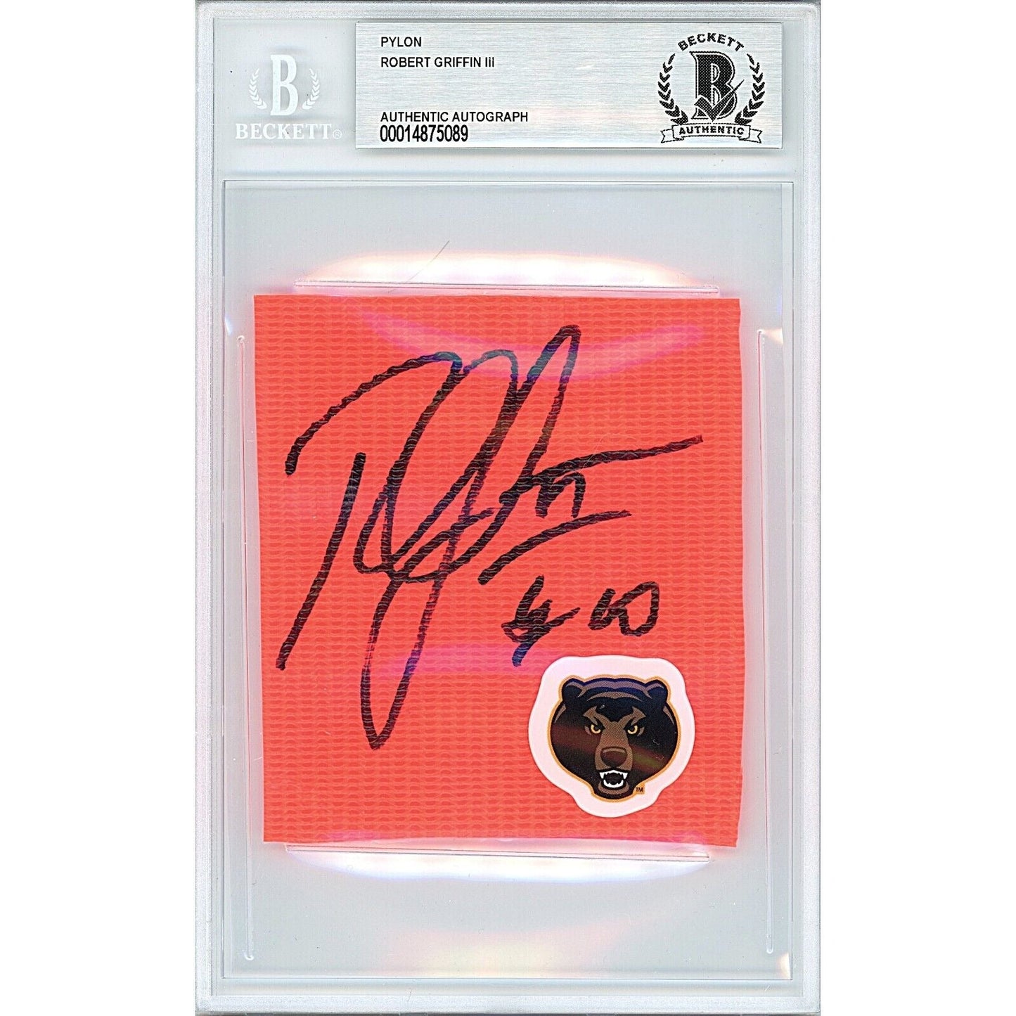 Robert Griffin III Baylor Bears Signed Football Pylon Cut Beckett Authentic Auto Slab RG3