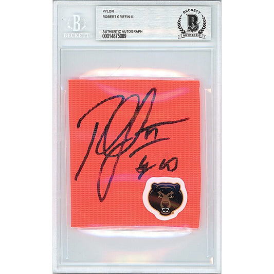 Robert Griffin III Baylor Bears Signed Football Pylon Cut Beckett Authentic Auto Slab RG3