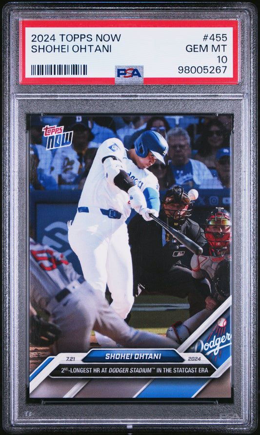 Graded 2024 Topps Now Shohei Ohtani #455 Baseball Card PSA 10 Gem Mint