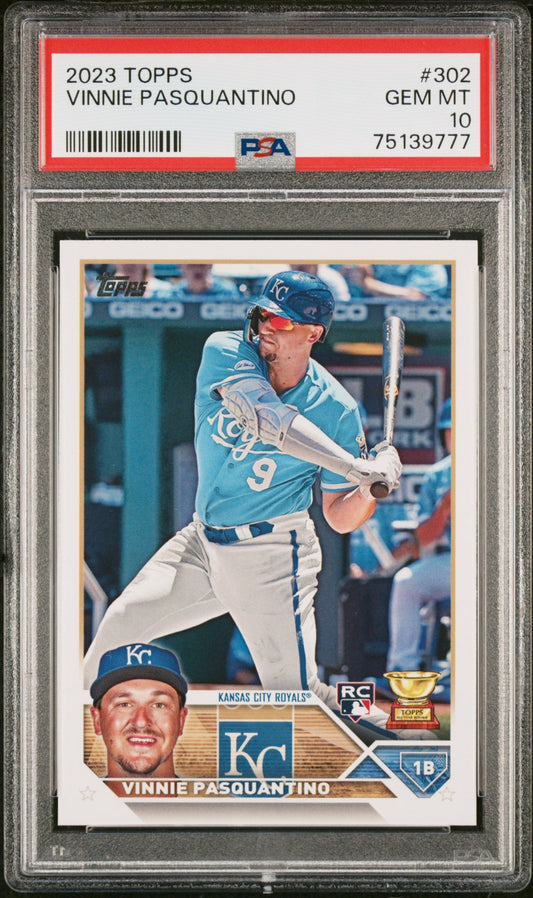 Graded 2023 Topps Vinnie Pasquantino #302 Rookie RC Baseball Card PSA 10 Gem Mint