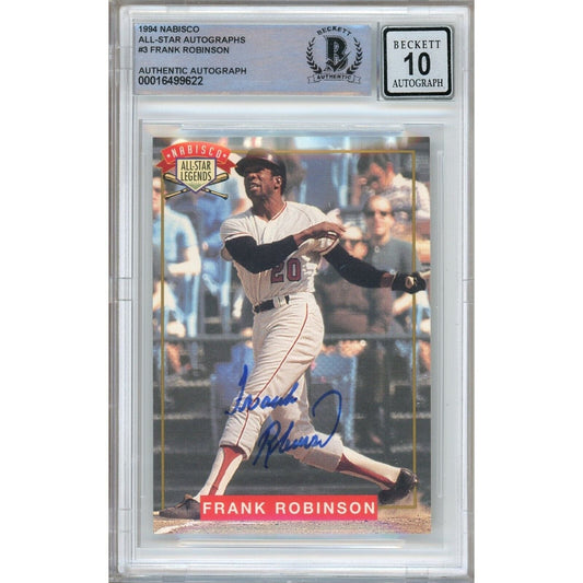 1994 Nabisco All Stars #3 — Frank Robinson Baltimore Orioles Autographed Trading Card — Beckett Authentication