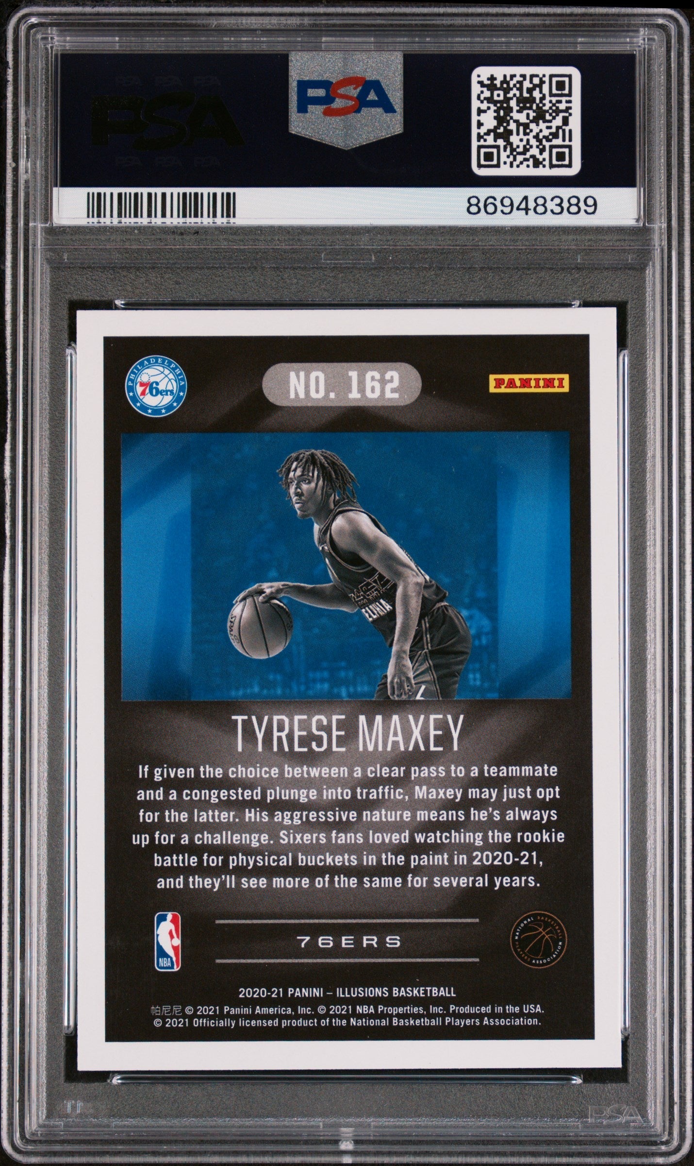 Graded 2020 Panini Illusions Tyrese Maxey #162 Rookie RC Basketball Card PSA 10 Gem Mint