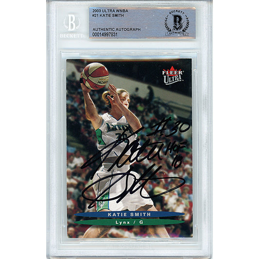 2003 Fleer Ultra WNBA — Katie Smith Minnesota Lynx Autographed Trading Card — Beckett Authentication