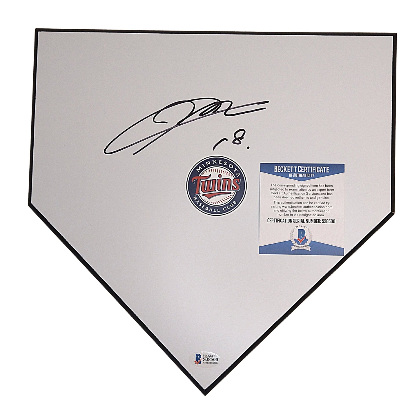 Kenta Maeda Minnesota Twins Autographed Baseball Home Plate — Beckett Authentication