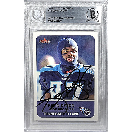 2002 Fleer Tradition — Kevin Dyson Tennessee Titans Autographed Trading Card — Beckett Authentication