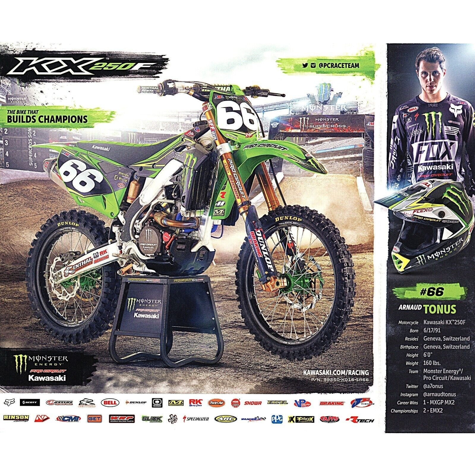 Arnaud Tonus Supercross Autographed 8x10 Photo — Beckett Authentication - Sport Cards